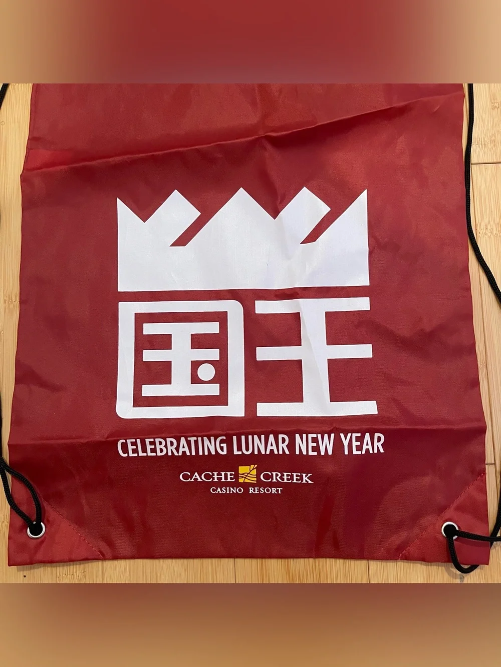 Sacramento Kings NBA Lunar New Year Red Drawstring Backpack Bag Cache Creek